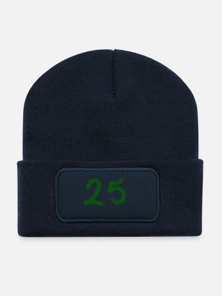 Grünes Pinsel-Zahl 23 - Recycelte Patch Beanie - French Navy