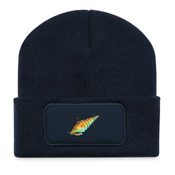 Bunte Muschelwasserfarben - Recycelte Patch Beanie - French Navy - Vorne