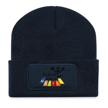 Endlich Schule Matteo  - Recycelte Patch Beanie - French Navy - Vorne