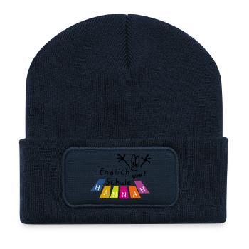 endlich Schule Hannah - Recycelte Patch Beanie - French Navy - Vorne