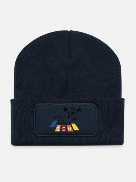 endlich Schule Ben - Recycelte Patch Beanie - French Navy