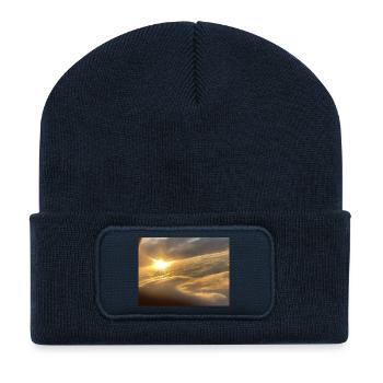 Sunlight over a sea of clouds - Recycled Patch Beanie - french navy - Front