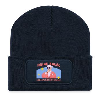 Enkelgeschenk Shirt Humor - Recycelte Patch Beanie - French Navy - Vorne