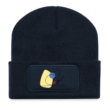 Lineart dovetail with colour background - Recycled Patch Beanie - french navy - Front