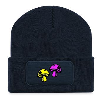 Pilze Bunt - Recycelte Patch Beanie - French Navy - Vorne