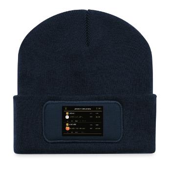 Fantasievolles und ungewöhnliches Flugdiagramm - Recycelte Patch Beanie - French Navy - Vorne