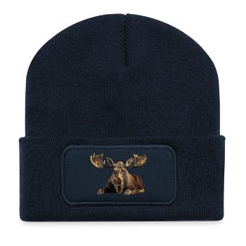 Elch Kuh - Recycelte Patch Beanie - French Navy - Vorne