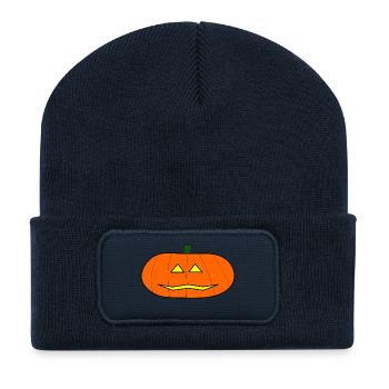 HALLOWEEN. KÜRBIS. HALLOWEEN-KÜRBIS - Recycelte Patch Beanie - French Navy - Vorne