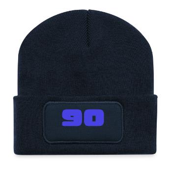 90. 90 YEARS. 90TH ANNIVERSARY. BIRTHDAY 90 YEARS. - Recycled Patch Beanie - french navy - Front