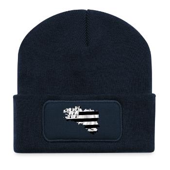 Map of Britain - Recycled Patch Beanie - french navy - Front