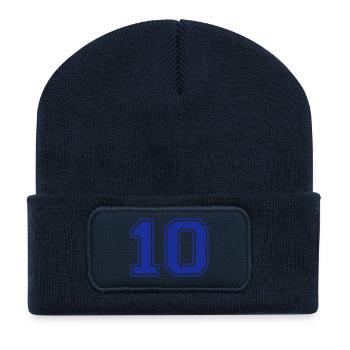 nombre - 10 - Beanie recyclé à patch - bleu marine - Devant