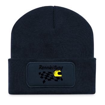 Party Shirt ,Feiern , Karneval, Rennleitung(25) - Recycelte Patch Beanie - French Navy - Vorne