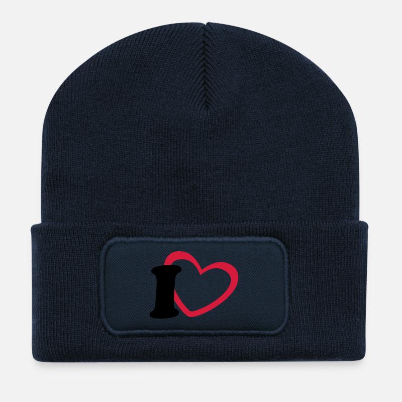 i love - Recycelte Patch Beanie - French Navy