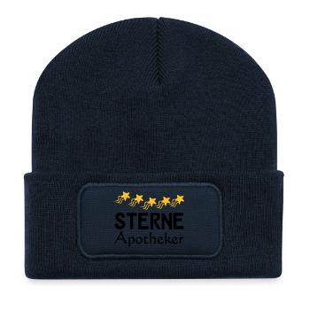 Sterne Apotheker Geschenk - Recycelte Patch Beanie - French Navy - Vorne