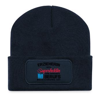 Erzieherin - Recycelte Patch Beanie - French Navy - Vorne