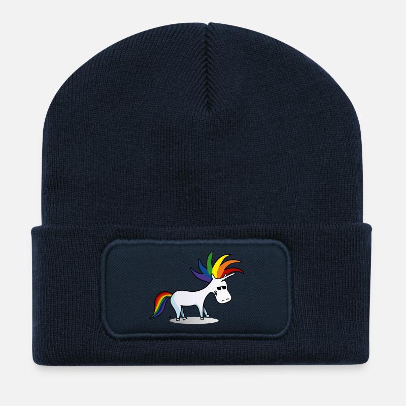 Punk Einhorn - Recycelte Patch Beanie - French Navy