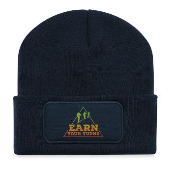 Earn your turns Tour reggae - Recycelte Patch Beanie - French Navy - Vorne
