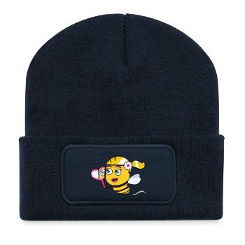 Schöne Biene - Recycelte Patch Beanie - French Navy - Vorne