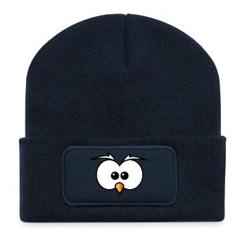 Eule - Recycelte Patch Beanie - French Navy - Vorne