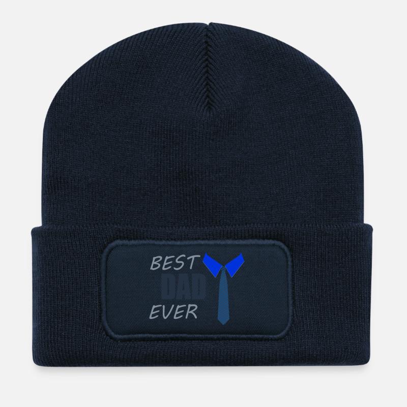 LE MEILLEUR PAPA JAMAIS - Beanie recyclé à patch - bleu marine
