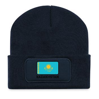 Drapeau national du Kazakhstan - Beanie recyclé à patch - bleu marine - Devant