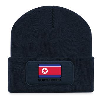 National flag of North Korea - Recycled Patch Beanie - french navy - Front
