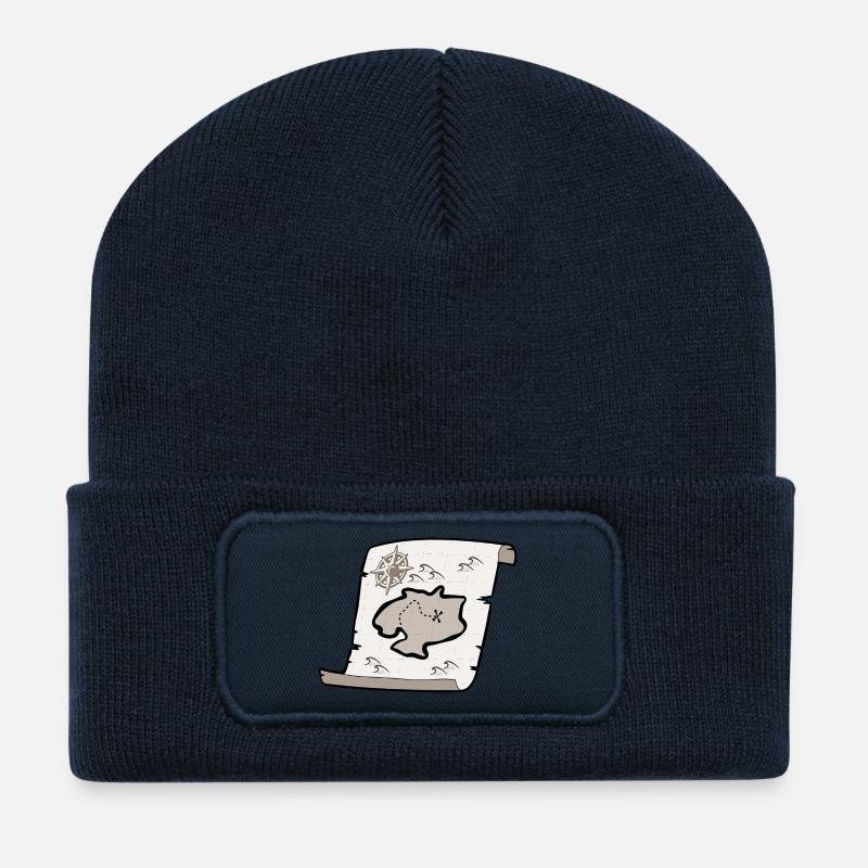 Schatzkarte - Recycelte Patch Beanie - French Navy