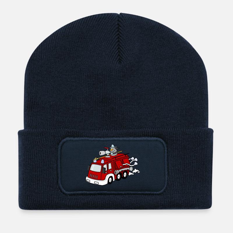 feuerwehr feuerwehrmann firefighter firetruck fire - Recycelte Patch Beanie - French Navy