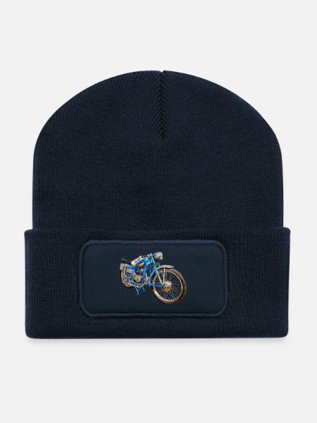 moto - Beanie recyclé à patch - bleu marine