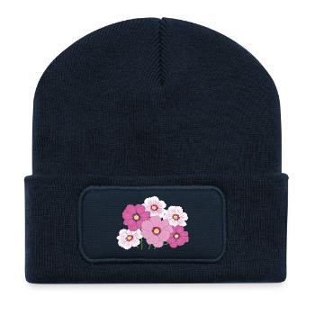 Blumen - Recycelte Patch Beanie - French Navy - Vorne