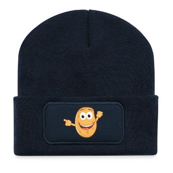 Pomme de terre - Beanie recyclé à patch - bleu marine - Devant