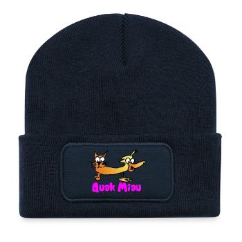 Quak Miau - Recycelte Patch Beanie - French Navy - Vorne