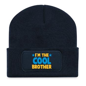 Ich bin der Bruder COOL! - Recycelte Patch Beanie - French Navy - Vorne