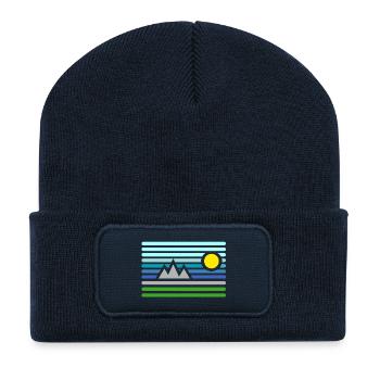 Berge - Recycelte Patch Beanie - French Navy - Vorne