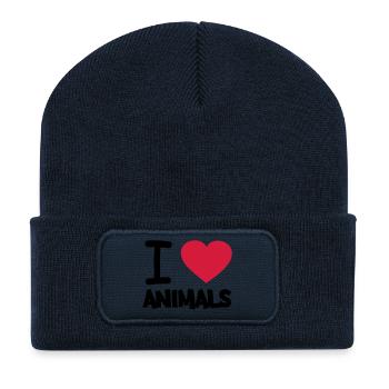 i_love_animals - Recycelte Patch Beanie - French Navy - Vorne