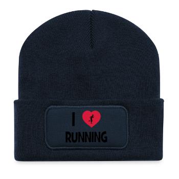 I Love Running - Recycled Patch Beanie - french navy - Front