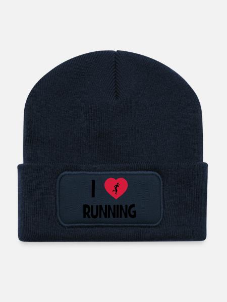 I Love Running - Recycelte Patch Beanie - French Navy