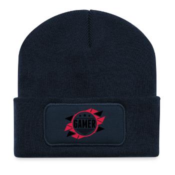 gamer_design_uk2 - Beanie recyclé à patch - bleu marine - Devant