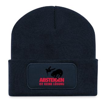 Absteigen ist auch keine Lösung - Recycelte Patch Beanie - French Navy - Vorne
