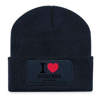 I (Heart) Burpees (Just Kidding) - Recycelte Patch Beanie - French Navy - Vorne