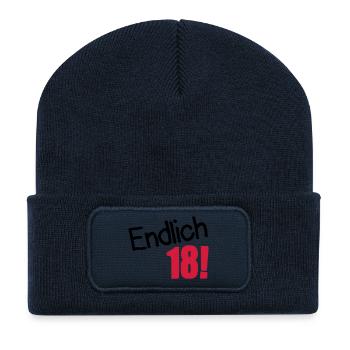 endlich18 - Recycelte Patch Beanie - French Navy - Vorne
