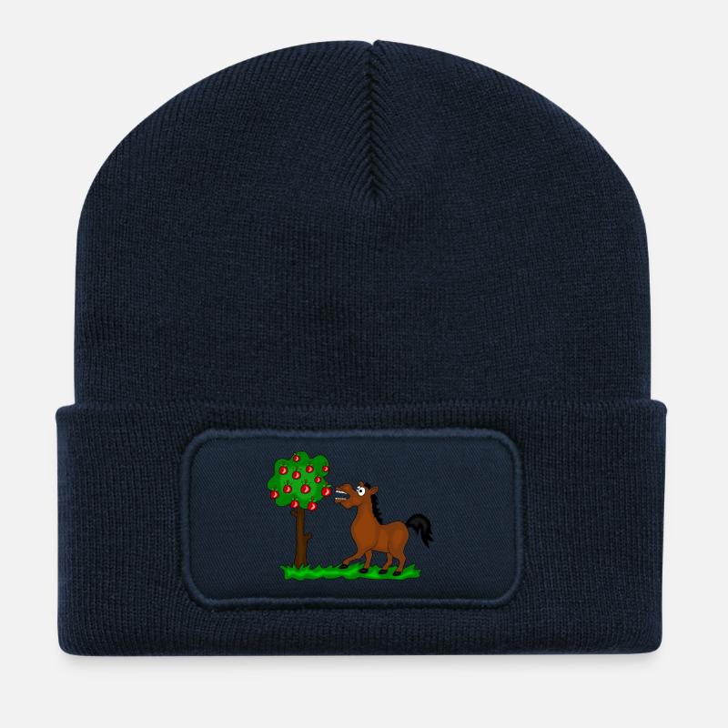 pferd baum - Recycelte Patch Beanie - French Navy