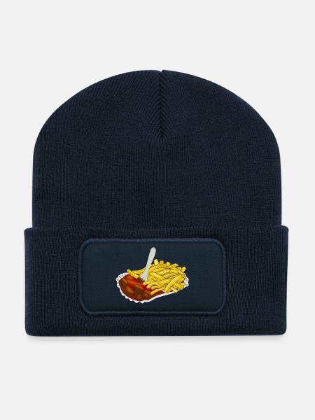 Currywurst mit Pommes - Recycelte Patch Beanie - French Navy