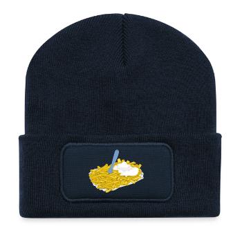 pommes frites speise fast food - Recycelte Patch Beanie - French Navy - Vorne