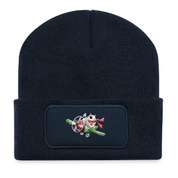 Cat on air - Recycled Patch Beanie - french navy - Front