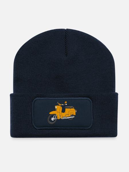 Schwalbe (saharabraun) - Recycelte Patch Beanie - French Navy