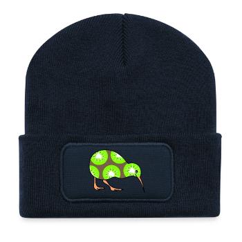 Kiwi (b) - Recycelte Patch Beanie - French Navy - Vorne