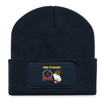 Süßer Hamster cooler Helm, Dynamit und Hamsterrad - Recycelte Patch Beanie - French Navy - Vorne