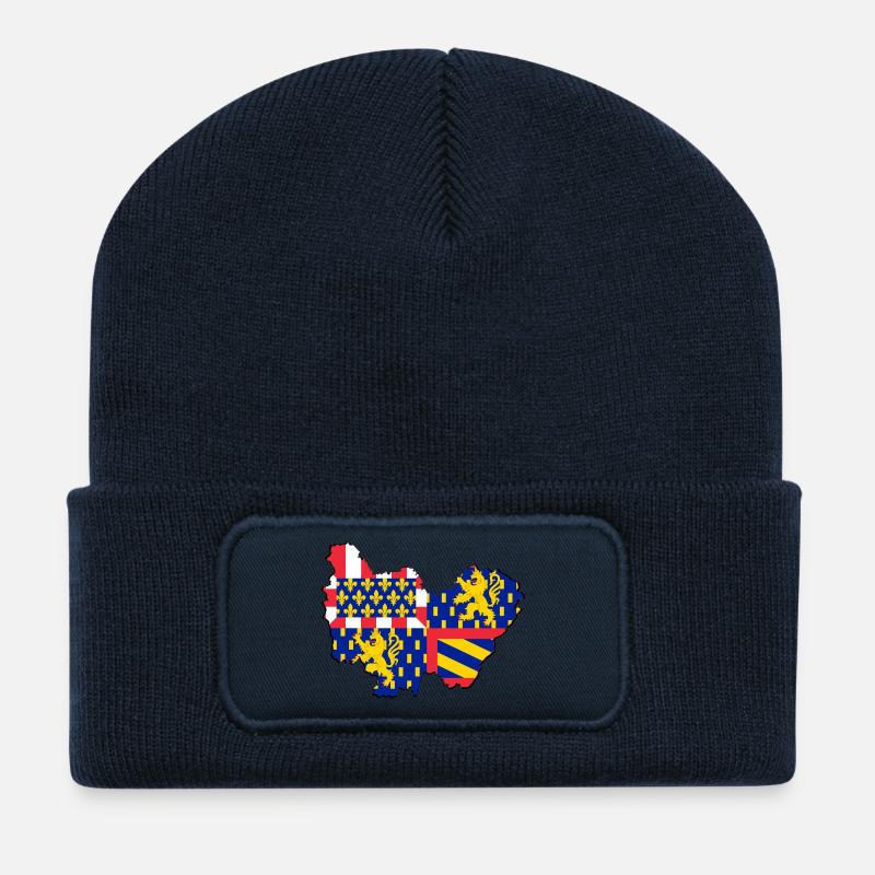 bourgogne franche comté - Beanie recyclé à patch - bleu marine