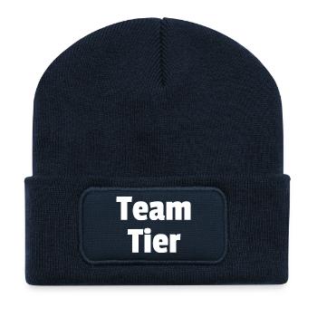Team Tier - Recycelte Patch Beanie - French Navy - Vorne